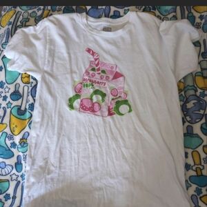 XL frog strawberry milk graphic tee